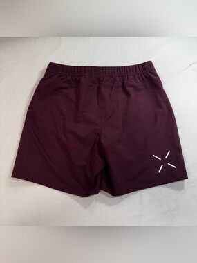 Ten Thousand Foundation Shorts Mens Large Burgundy Maroon Training Gym Inseam 7
